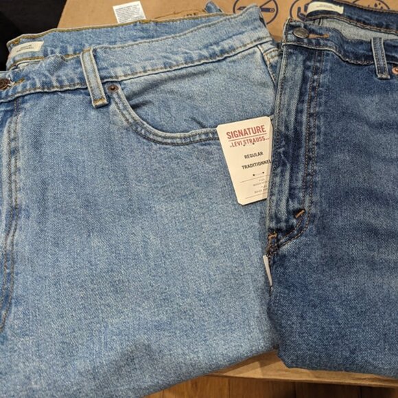 2 pairs, Men's Brand new Levi regular fit jeans. 40x32 - Picture 1 of 2